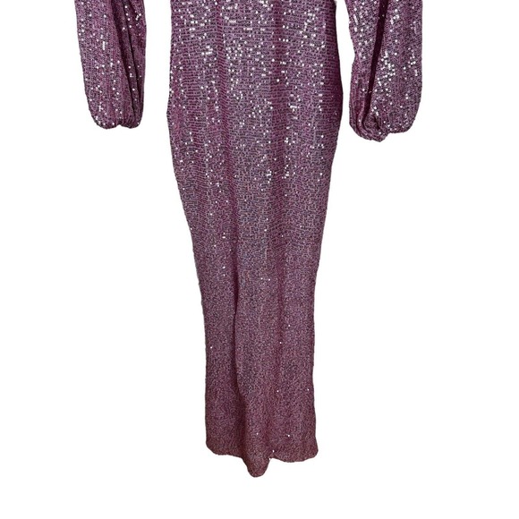 Fashion Nova Kiss Me Under The Moon Maxi Dress Pink Sequined XS Flawed. NWT. - Picture 3 of 14